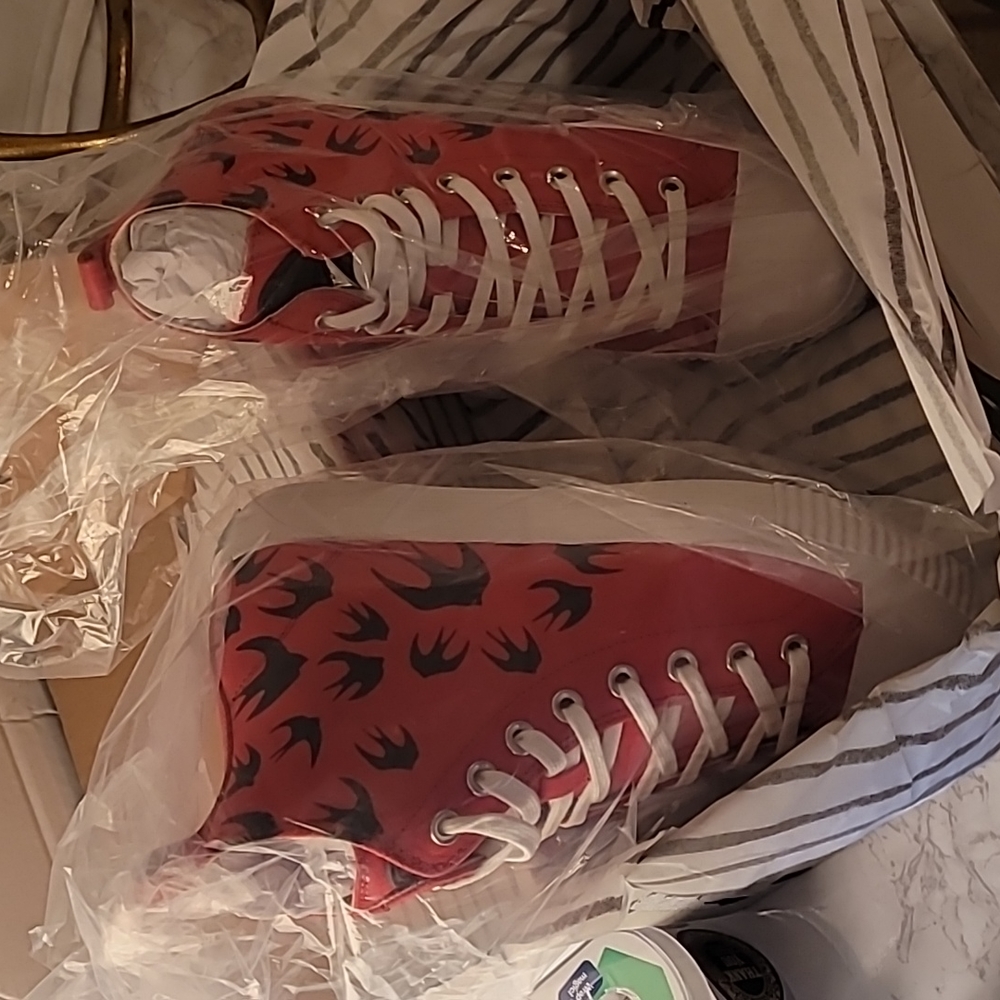 🔥🔥MCQ BY ALEXANDER MCQUEEN SWALLOW SWARM HIGHTOP SNEAKERS MEN'S SZ 8 RE - Picture 7 of 11